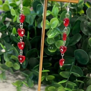 NWOT - Elegant Heart Drop Earrings